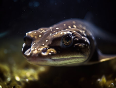 Dogfish close up portrait created with Generative AI technologyの素材