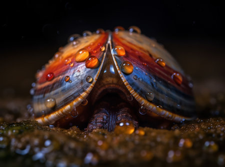 Clam close up portrait created with Generative AI technologyの素材