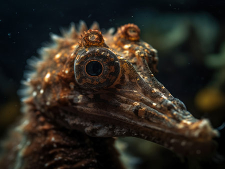 Seahorse close up portrait created with Generative AI technologyの素材