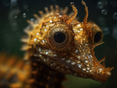 Seahorse close up portrait created with Generative AI technologyの素材
