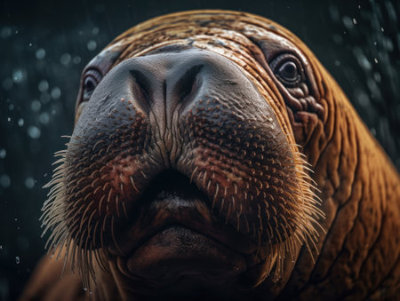 Walrus close up portrait created with Generative AI technologyの素材