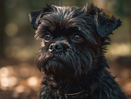 Affenpinscher dog close up created with Generative AI technologyの素材