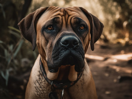 Boerboel dog close up created with Generative AI technologyの素材