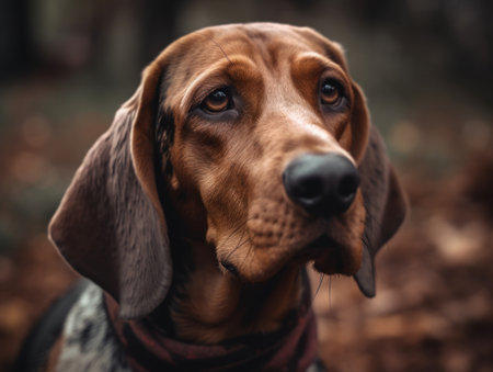 Hound dog close up created with Generative AI technologyの素材
