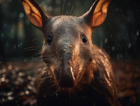 Aardvark close up portrait created with Generative AI technologyの素材
