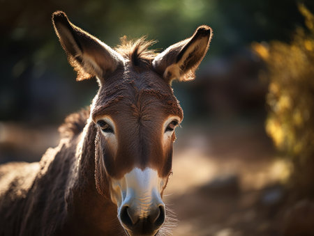 Mule close up portrait created with Generative AI technologyの素材