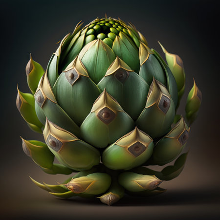 Fantasy plants and glowing flowers background close upの素材