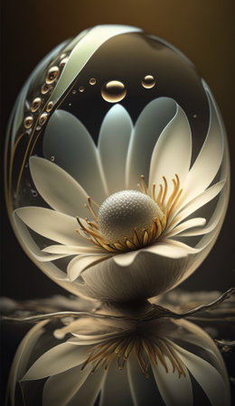 Fantasy plants and glowing flowers background close upの素材