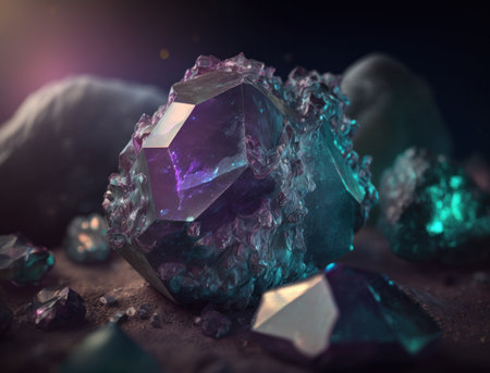 Meteorite background stone created with Generative AI technologyの素材