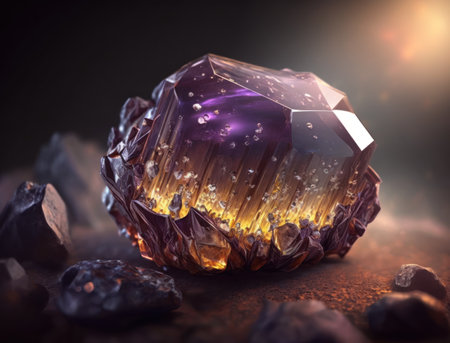 Meteorite background stone created with Generative AI technologyの素材