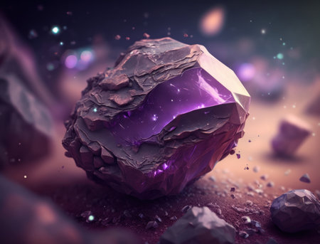 Meteorite background stone created with Generative AI technologyの素材