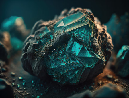 Meteorite background stone created with Generative AI technologyの素材