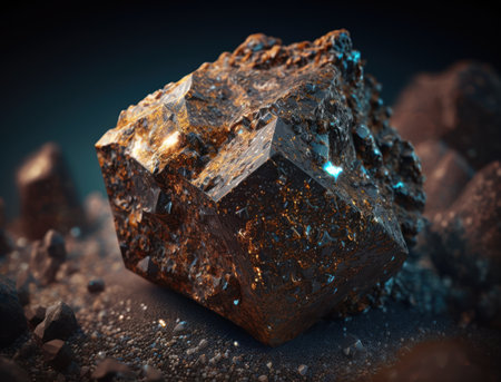 Meteorite background stone created with Generative AI technologyの素材