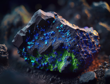 Meteorite background stone created with Generative AI technologyの素材
