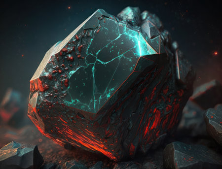 Meteorite background stone created with Generative AI technologyの素材