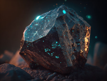 Meteorite background stone created with Generative AI technologyの素材