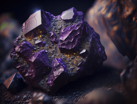 Meteorite background stone created with Generative AI technologyの素材