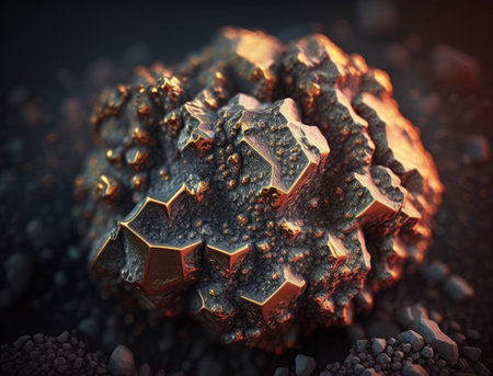 Meteorite background stone created with Generative AI technologyの素材