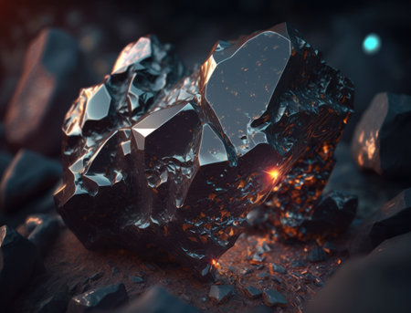 Meteorite background stone created with Generative AI technologyの素材