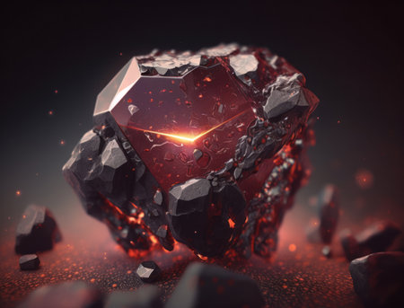 Meteorite background stone created with Generative AI technologyの素材
