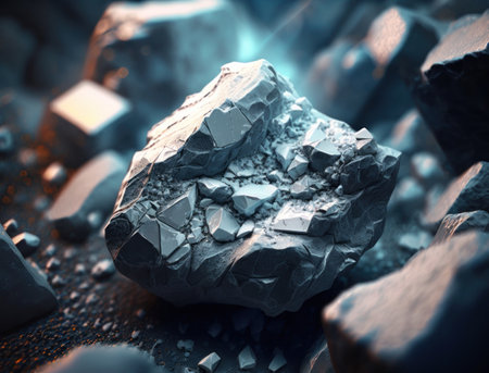 Meteorite background stone created with Generative AI technologyの素材