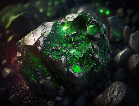 Meteorite background stone created with Generative AI technologyの素材