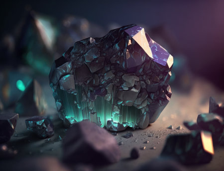 Meteorite background stone created with Generative AI technologyの素材