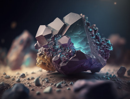Meteorite background stone created with Generative AI technologyの素材