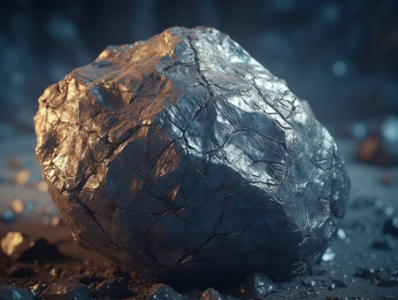 Meteorite background stone created with Generative AI technologyの素材