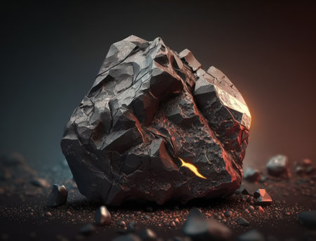 Meteorite background stone created with Generative AI technologyの素材