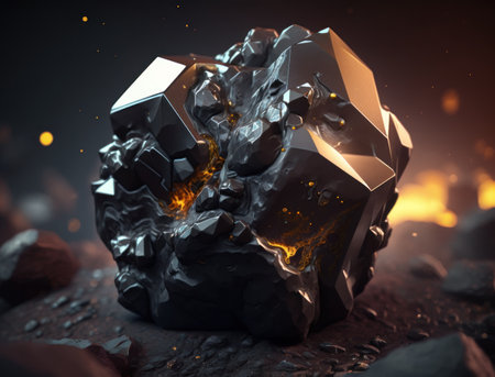 Meteorite background stone created with Generative AI technologyの素材