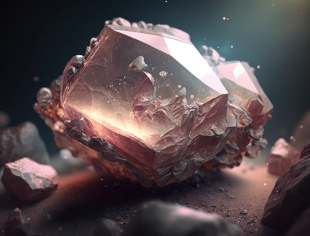 Meteorite background stone created with Generative AI technologyの素材