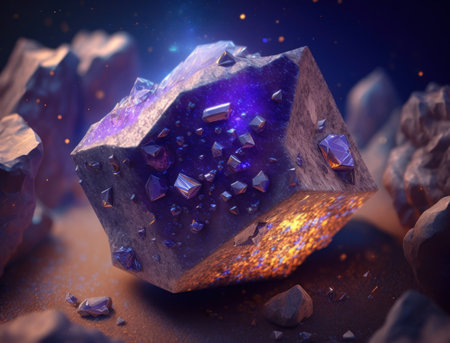 Meteorite background stone created with Generative AI technologyの素材