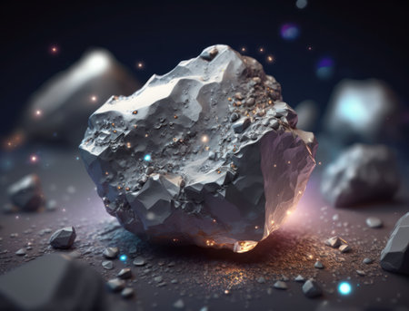 Meteorite background stone created with Generative AI technologyの素材
