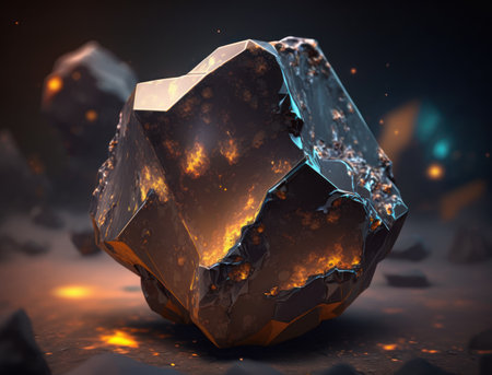 Meteorite background stone created with Generative AI technologyの素材