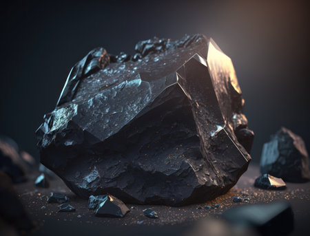 Meteorite background stone created with Generative AI technologyの素材