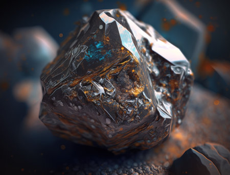 Meteorite background stone created with Generative AI technologyの素材