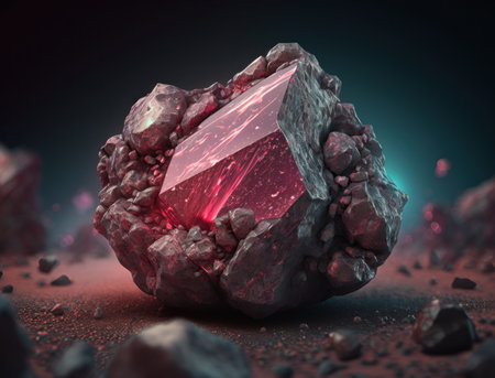 Meteorite background stone created with Generative AI technologyの素材