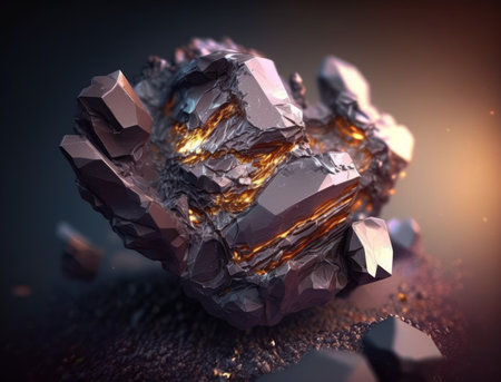 Meteorite background stone created with Generative AI technologyの素材