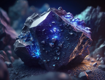 Meteorite background stone created with Generative AI technologyの素材