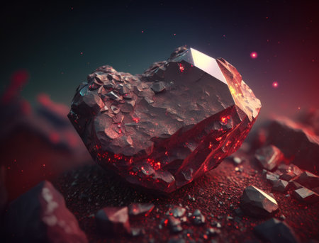Meteorite background stone created with Generative AI technologyの素材