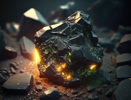 Meteorite background stone created with Generative AI technologyの素材