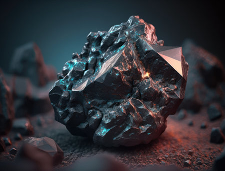 Meteorite background stone created with Generative AI technologyの素材