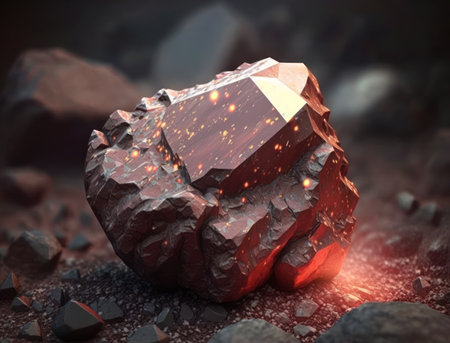 Meteorite background stone created with Generative AI technologyの素材