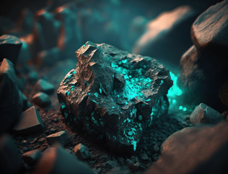 Meteorite background stone created with Generative AI technologyの素材
