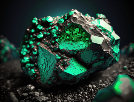 Meteorite background stone created with Generative AI technologyの素材
