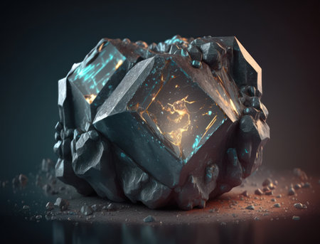 Meteorite background stone created with Generative AI technologyの素材