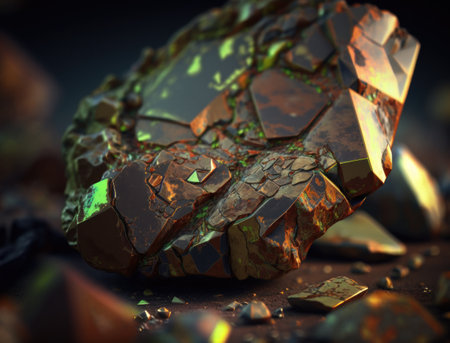 Meteorite background stone created with Generative AI technologyの素材