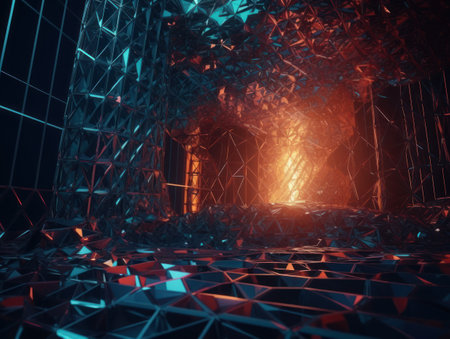 Abstract futuristic dotted lines Big data and Global Communication technology visuliastion Cyberspace sci fi backgroundの素材