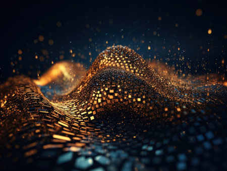 Abstract futuristic dotted lines Big data and Global Communication technology visuliastion Cyberspace sci fi backgroundの素材